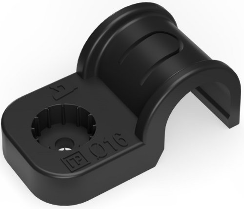 Крепёж-скоба Промрукав Д=16 под пистолет черный (уп. 50шт) картинка